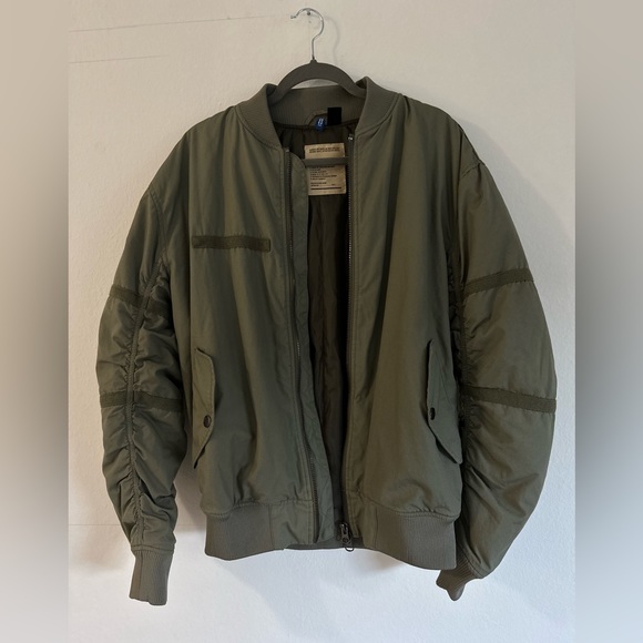 Military Green Bomber Jacket - Picture 3 of 3